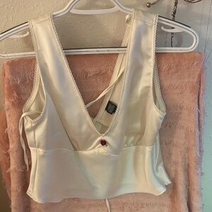 Elegant Cream Satin Top
